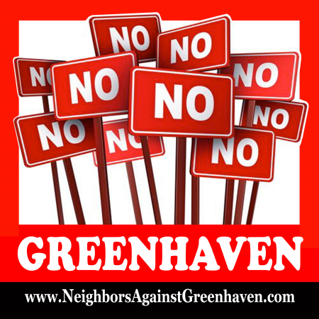 Neighbors Against Greenhaven Yard Sign