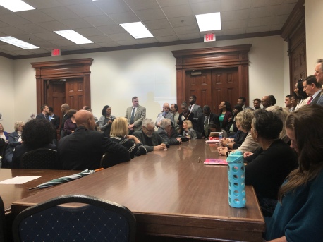Georgia State Capitol DeKalb Delegation Meeting February 4, 2020. Neighbors Against Greenhaven and Concerned Citizens in Opposition to Greenhaven are in attendance.